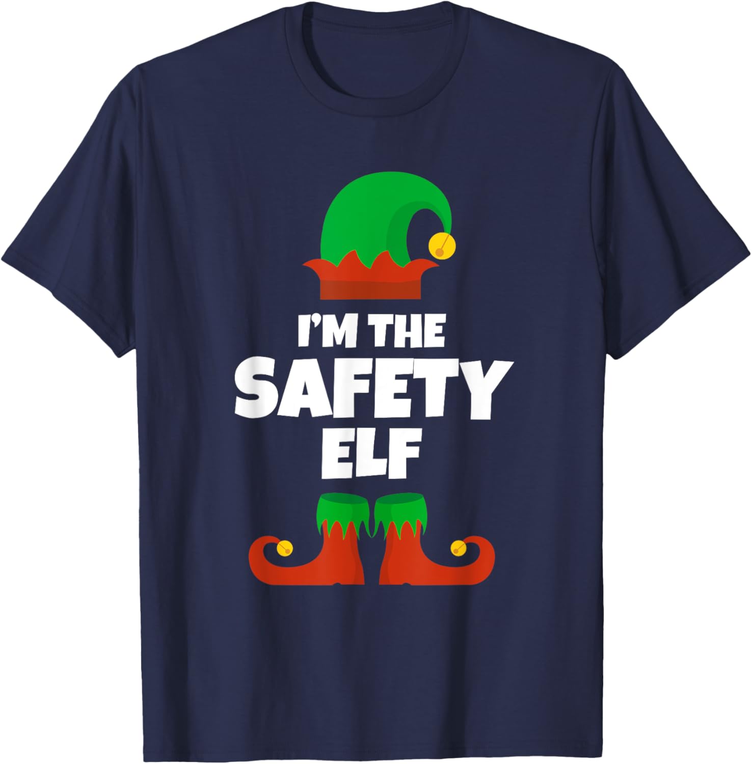 I'm The Safety Elf Family Pajama Christmas Officer Manager T-Shirt - T-Shirt | Navy