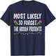 Most Likely To Forget Hidden Presents Funny Family Christmas T-Shirt - T-Shirt | Navy