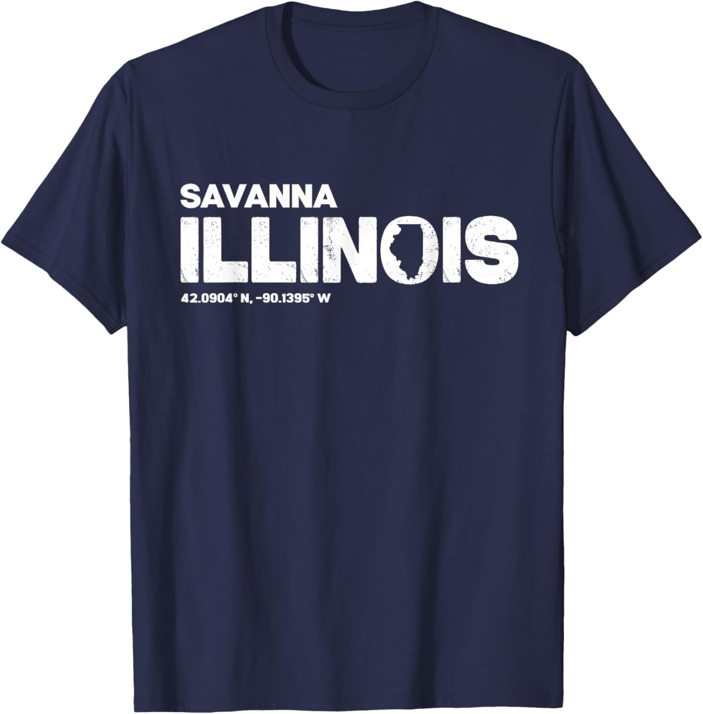 Savanna Illinois State Roots Typography Design T-Shirt - T-Shirt | Navy