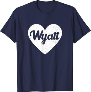 I Heart Wyatt Favorite First Name Heart Love Wyatt T-Shirt - T-Shirt | Navy