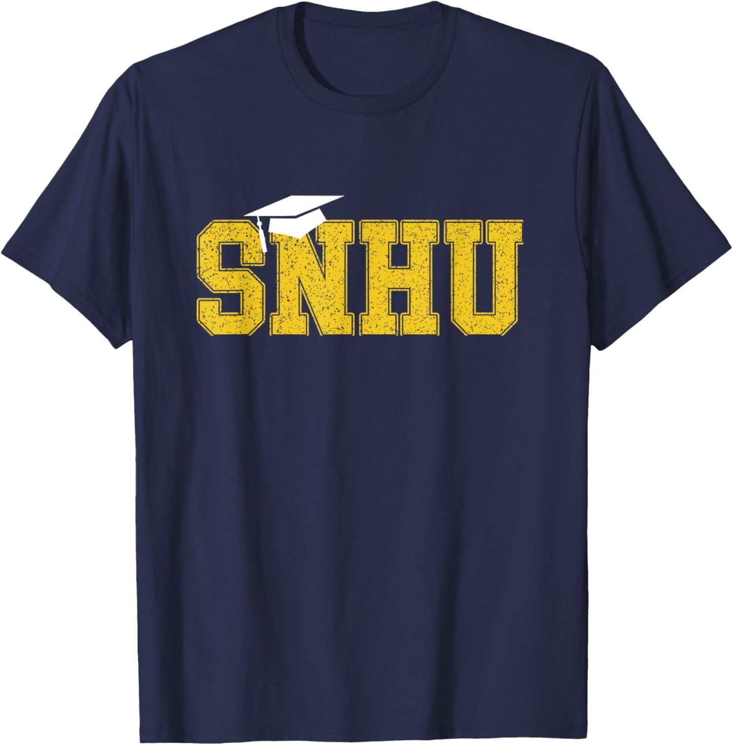 SNHU College Graduation With Hat Vintage T-Shirt - T-Shirt | Navy