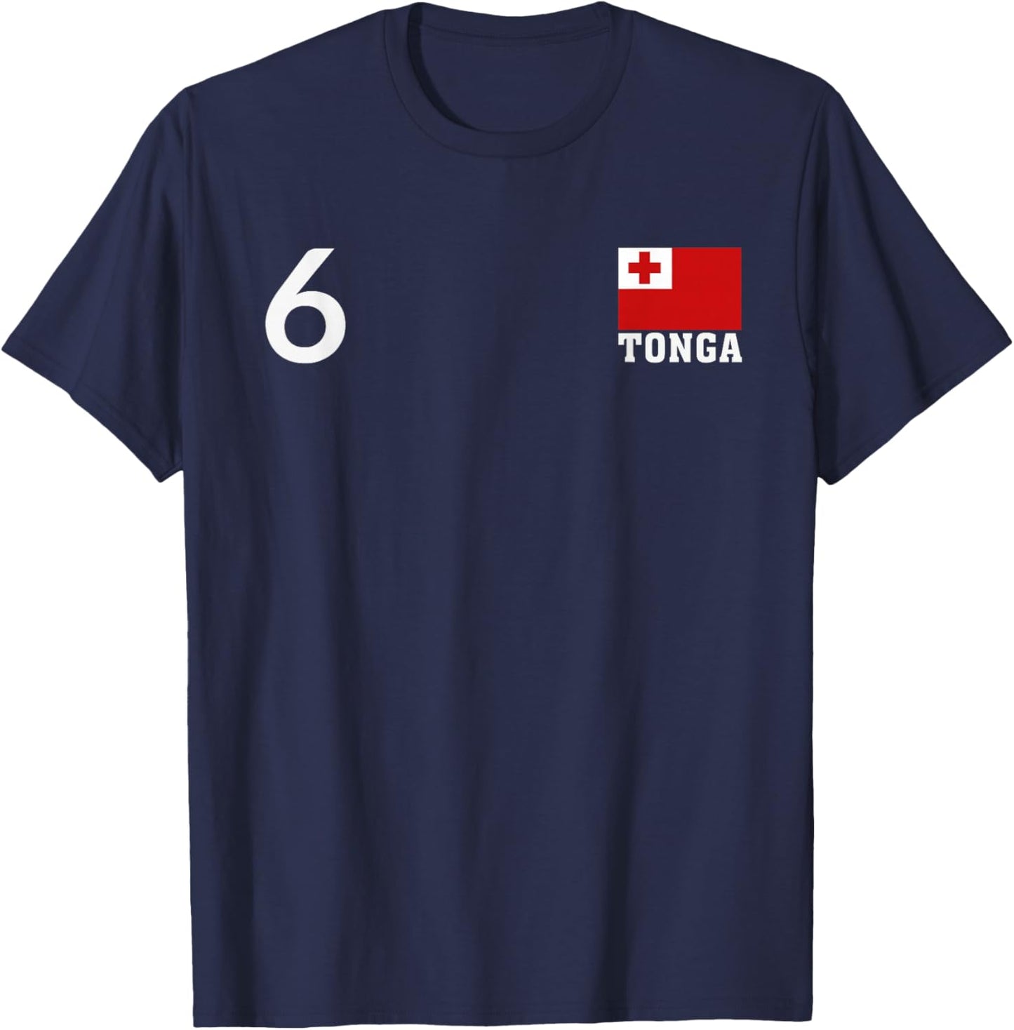 Tonga Number 6 National Flag Country Heritage T-Shirt - T-Shirt | Navy