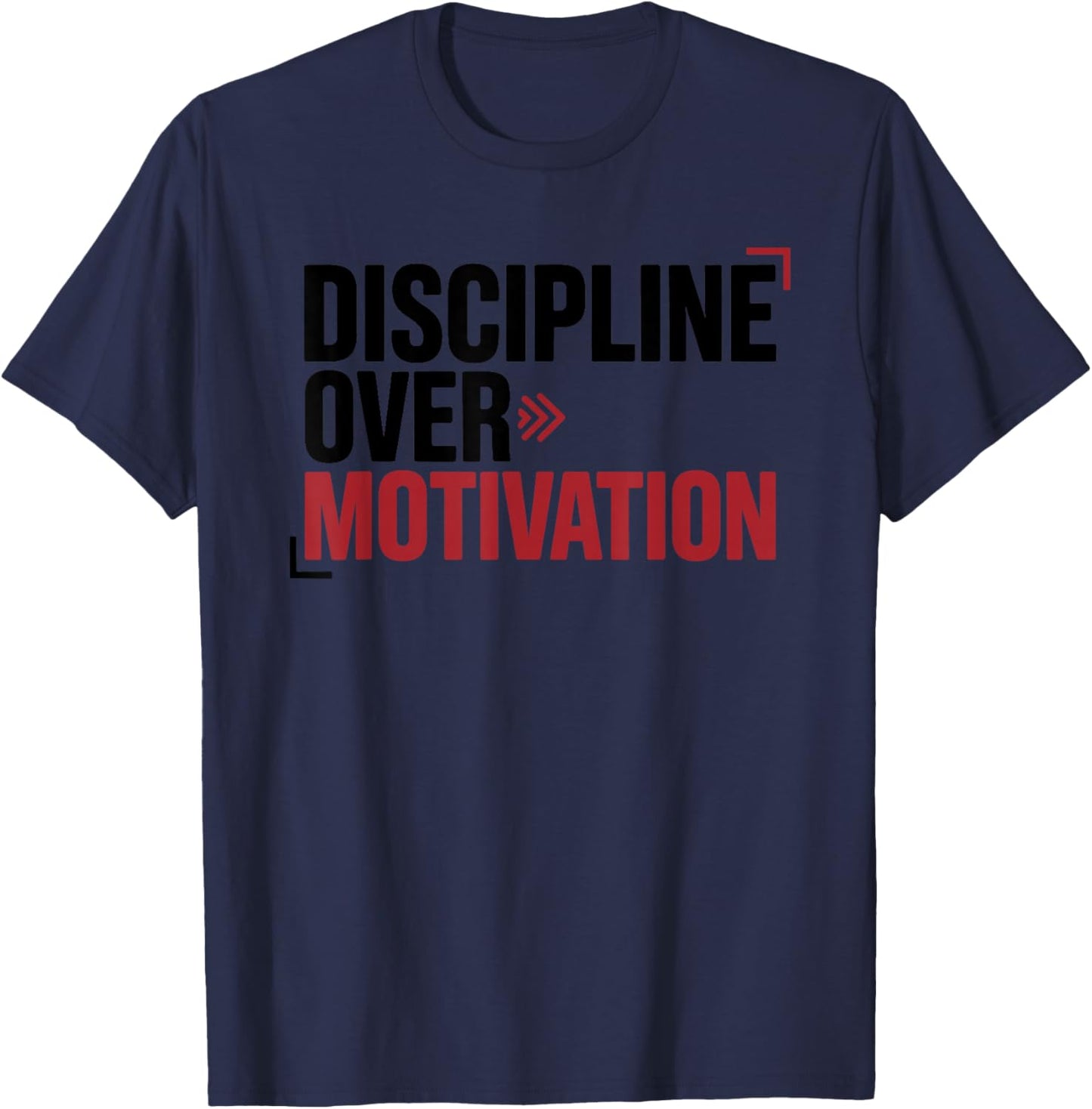 Discipline Over Motivation, Gym Bodybuilder Weightlifting T-Shirt - T-Shirt | Navy