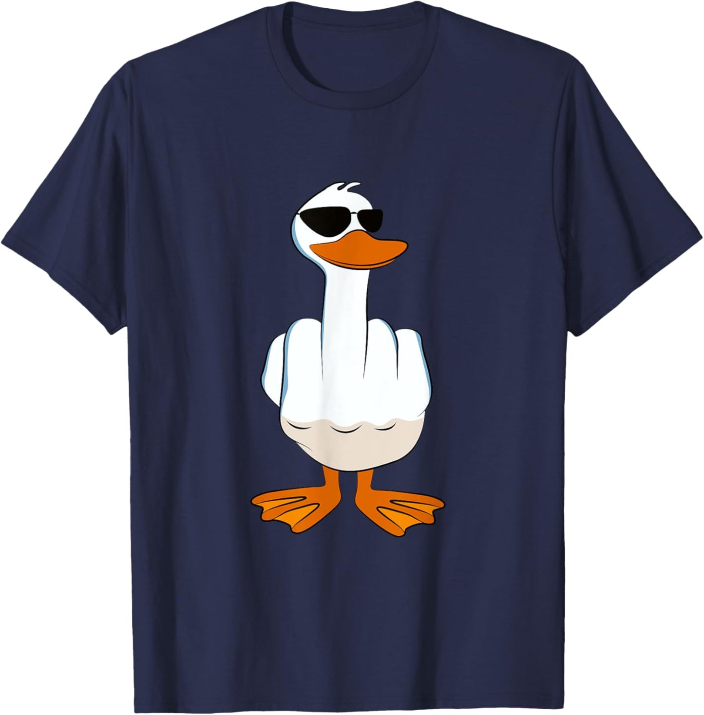 I Don't Give A Duck Funny Middle Finger Offensive Rude Duck T-Shirt - T-Shirt | Navy