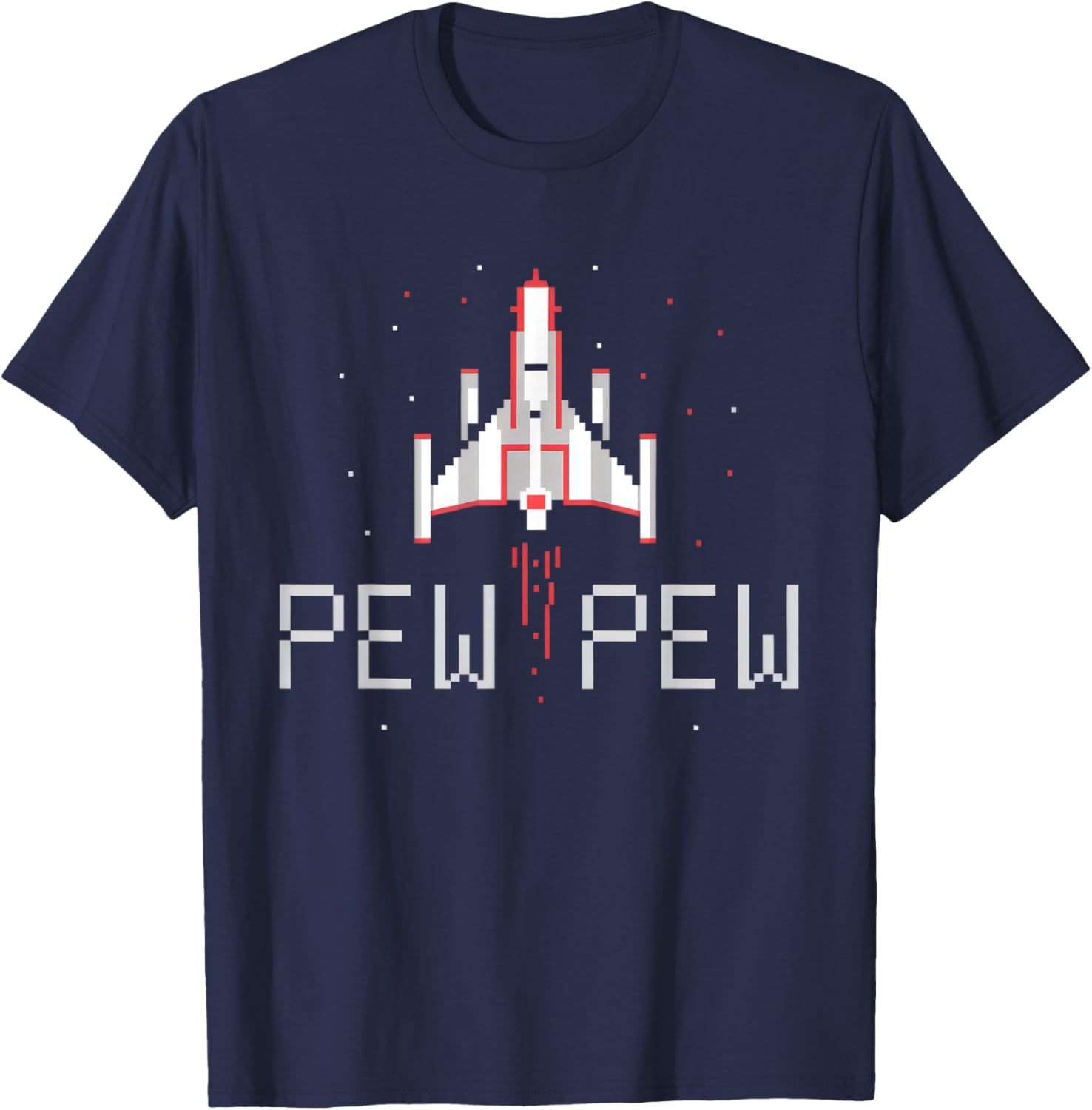 Pew Pew Gamer Vintage 80's 90's Arcade Gaming Lover T-Shirt - T-Shirt | Navy