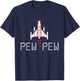 Pew Pew Gamer Vintage 80's 90's Arcade Gaming Lover T-Shirt - T-Shirt | Navy