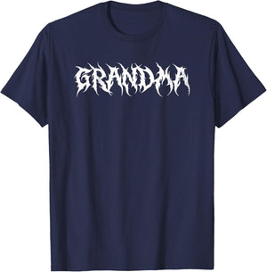 Goth Grandma Rocker Gothic Style Design T-Shirt - T-Shirt | Navy