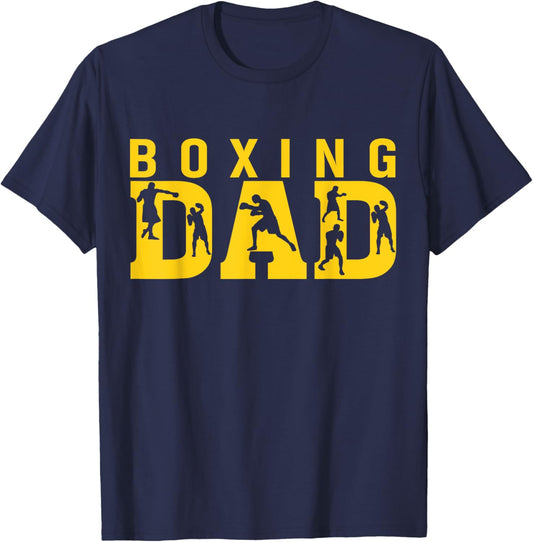 Gym Boxer Love Dad Boxing Lover Training Box Player Papa T-Shirt - T-Shirt | Navy