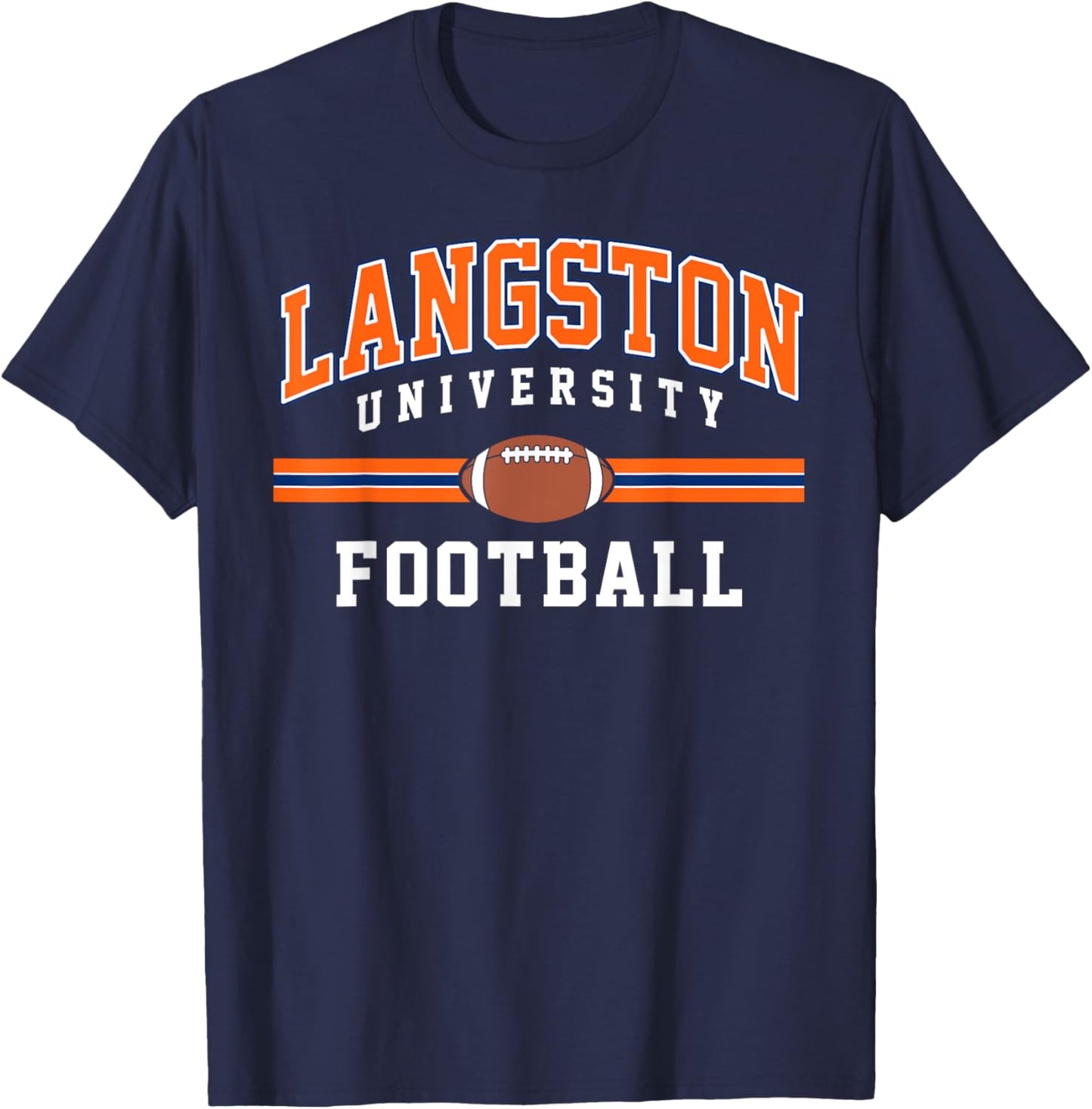 Langston University Football Arch Vintage Design Men Women T-Shirt - T-Shirt | Navy