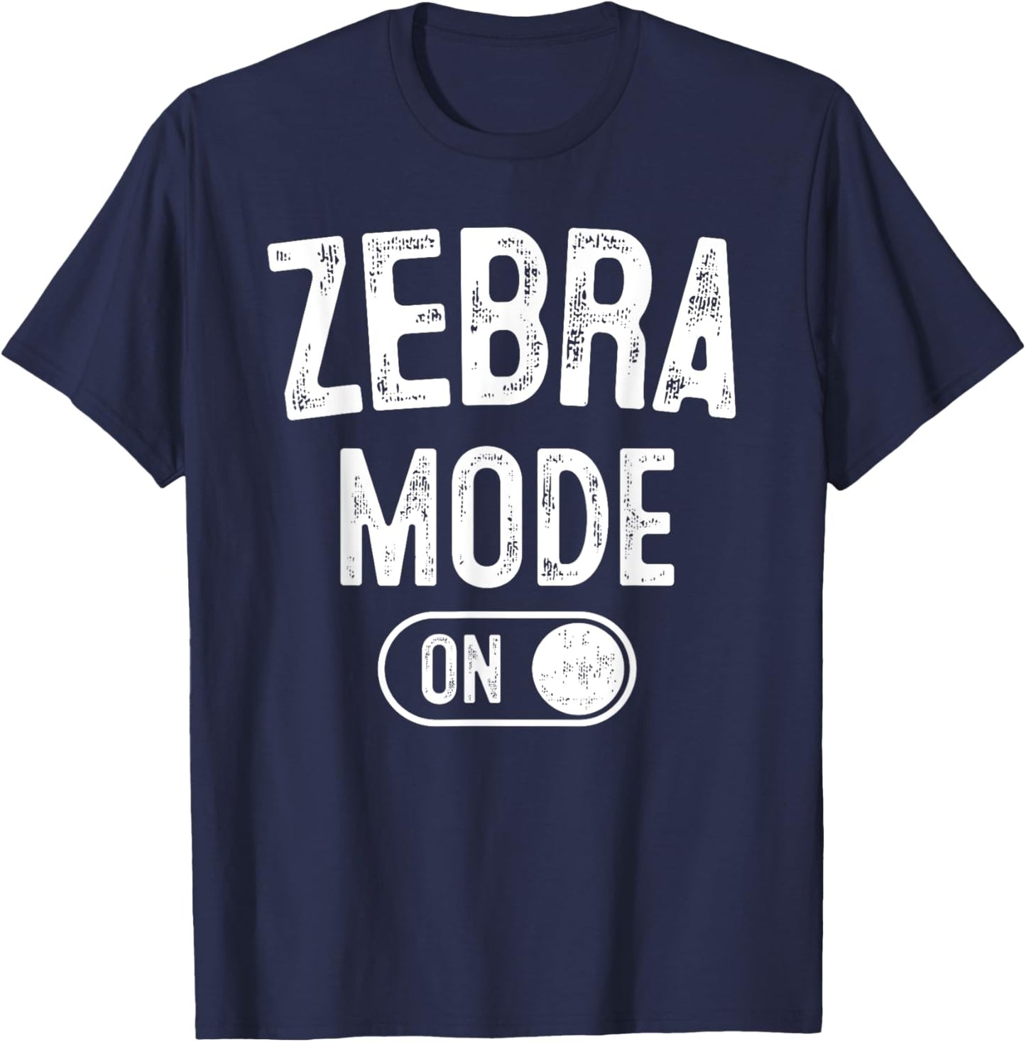 Zebra Mode On Costume Funny Safari Gift Zoo Animal Lover T-Shirt - T-Shirt | Navy