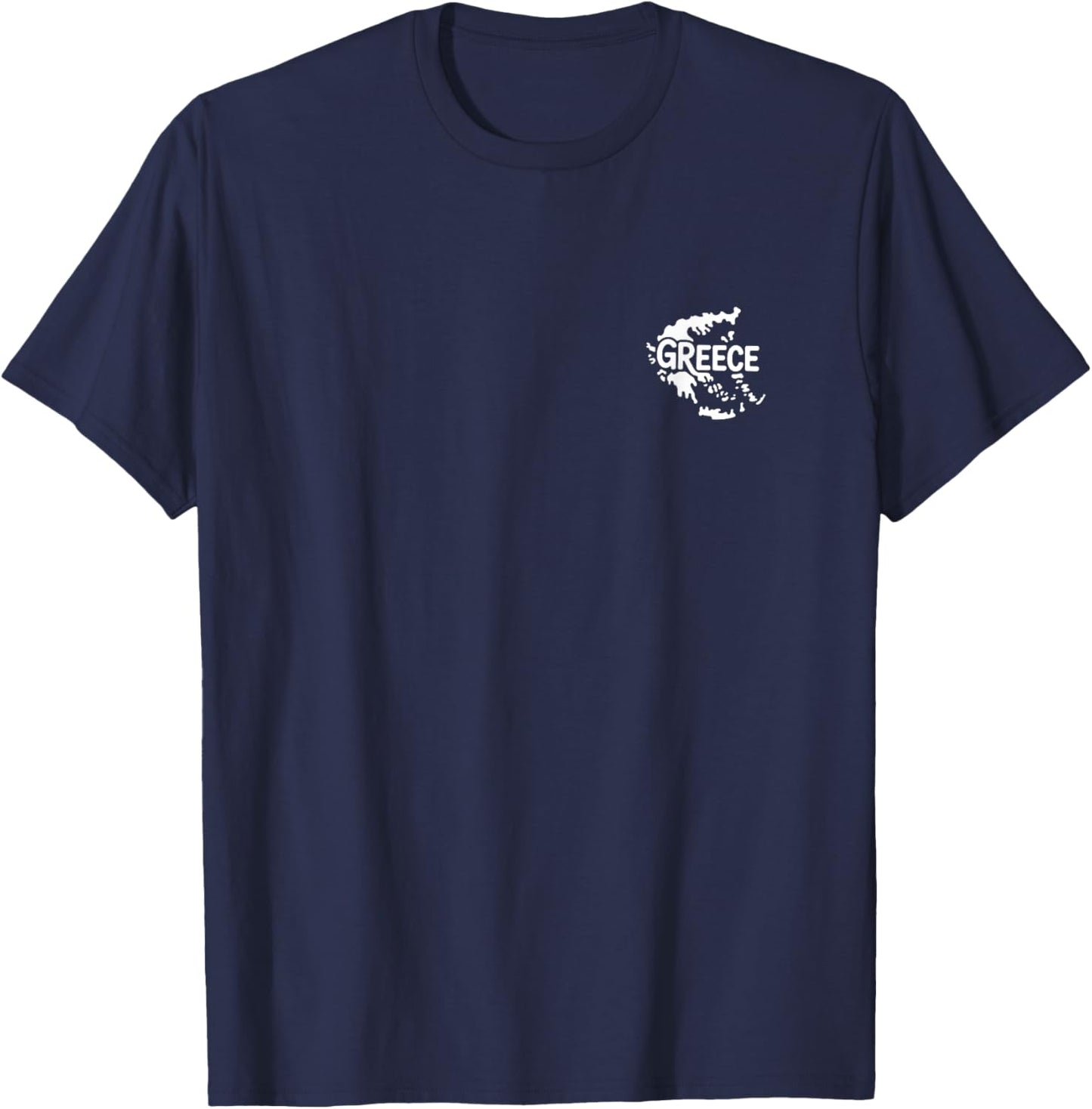 Greece Minimalist Badge Patch Line Art T-Shirt - T-Shirt | Navy
