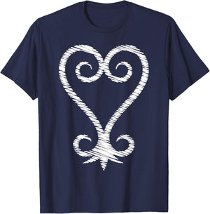 Heart Sankofa Black History African Symbol Adinkra Sankofa T-Shirt - T-Shirt | Navy