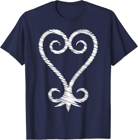 Heart Sankofa Black History African Symbol Adinkra Sankofa T-Shirt - T-Shirt | Navy