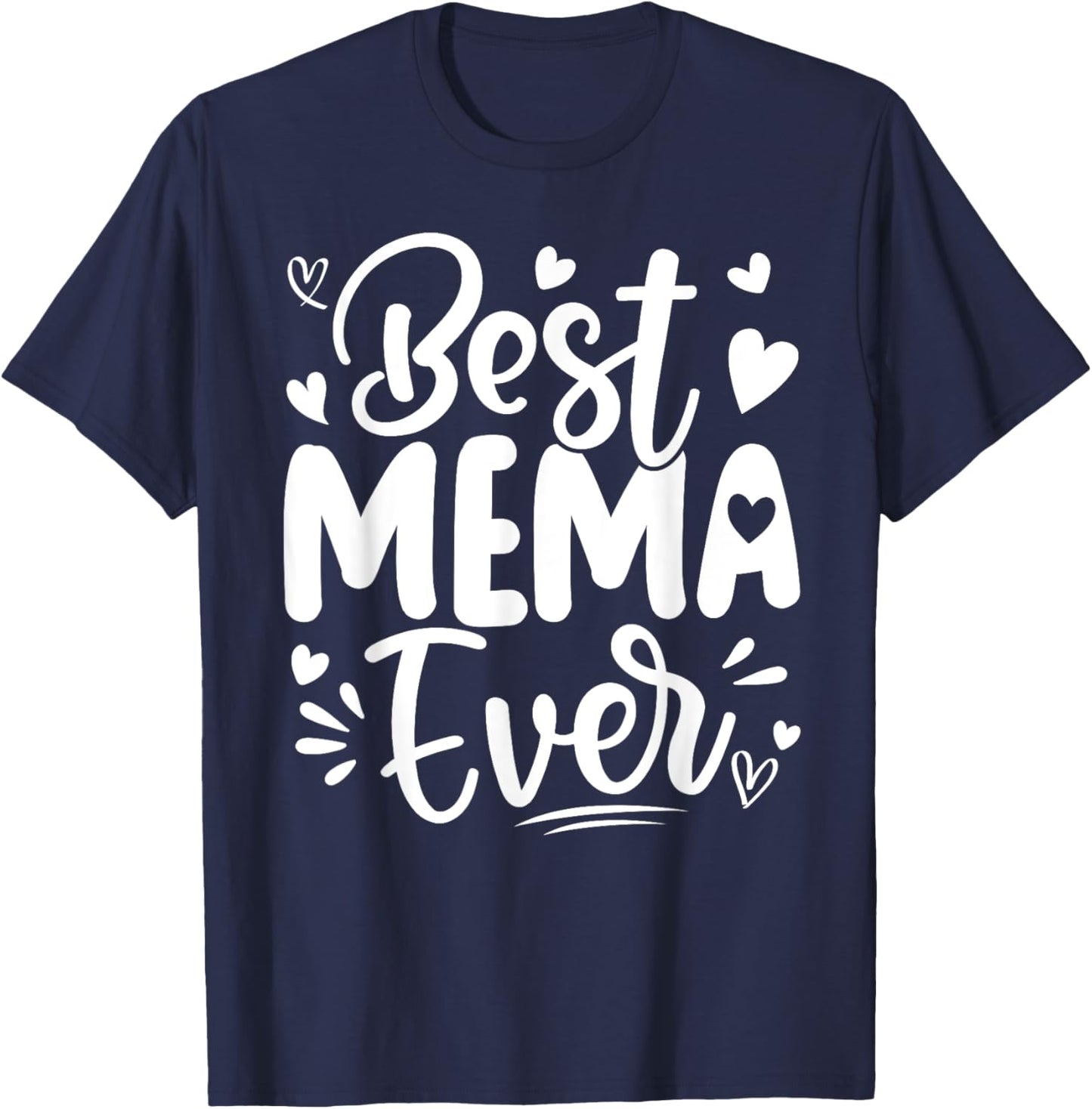 Best Mema Ever Heart Mama Grandma Mother's Day Women T-Shirt - T-Shirt | Navy