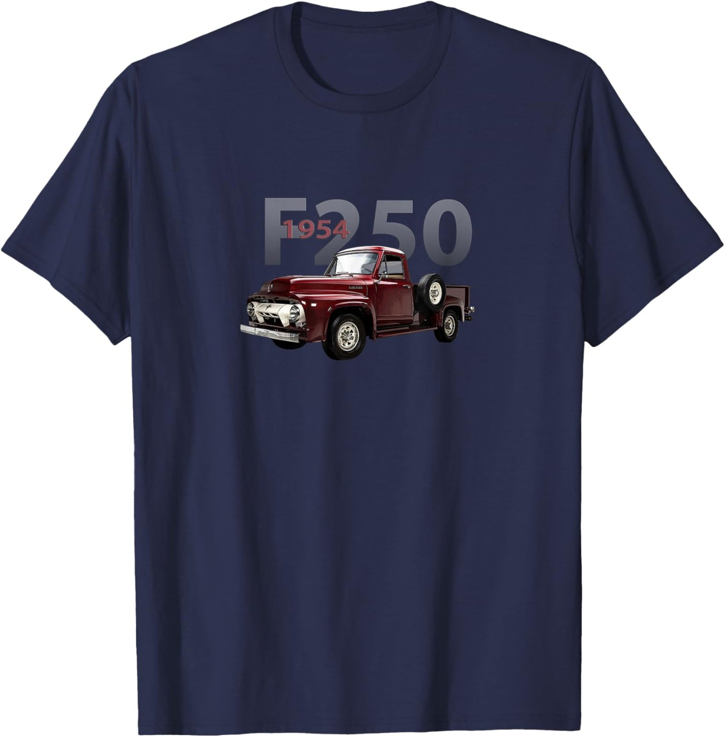 A Vintage 1954 F250 Pickup Truck, American Truck Culture T-Shirt - T-Shirt | Navy