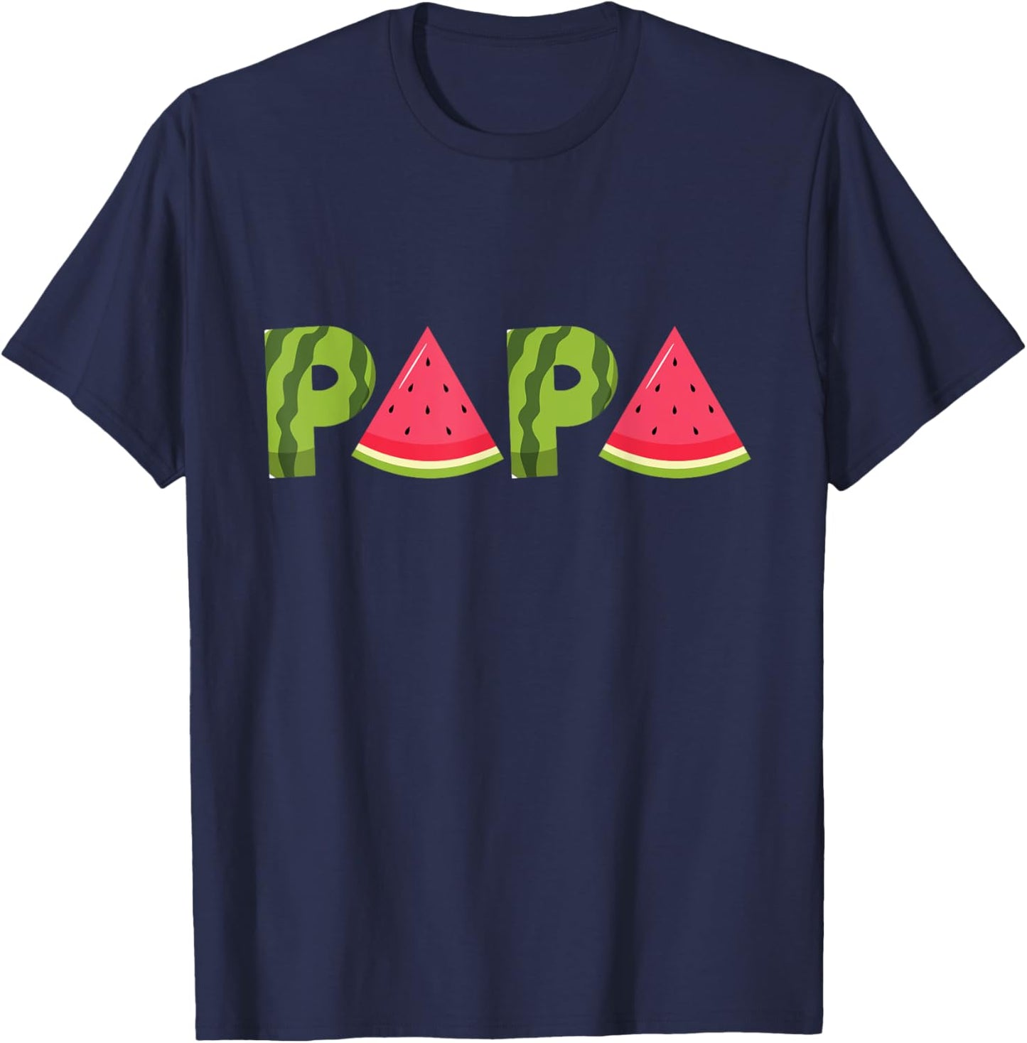 Papa Watermelon Funny Summer Fruit Dad Cool Father's Day T-Shirt - T-Shirt | Navy