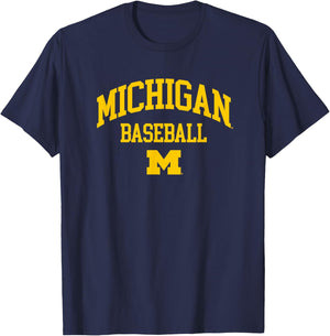 University of Michigan Wolverines Baseball T-Shirt - T-Shirt | Navy