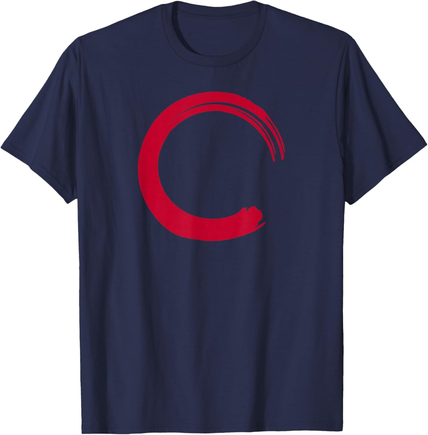 Enso Cercle Zen Bouddhisme Rouge T-Shirt - T-Shirt | Navy