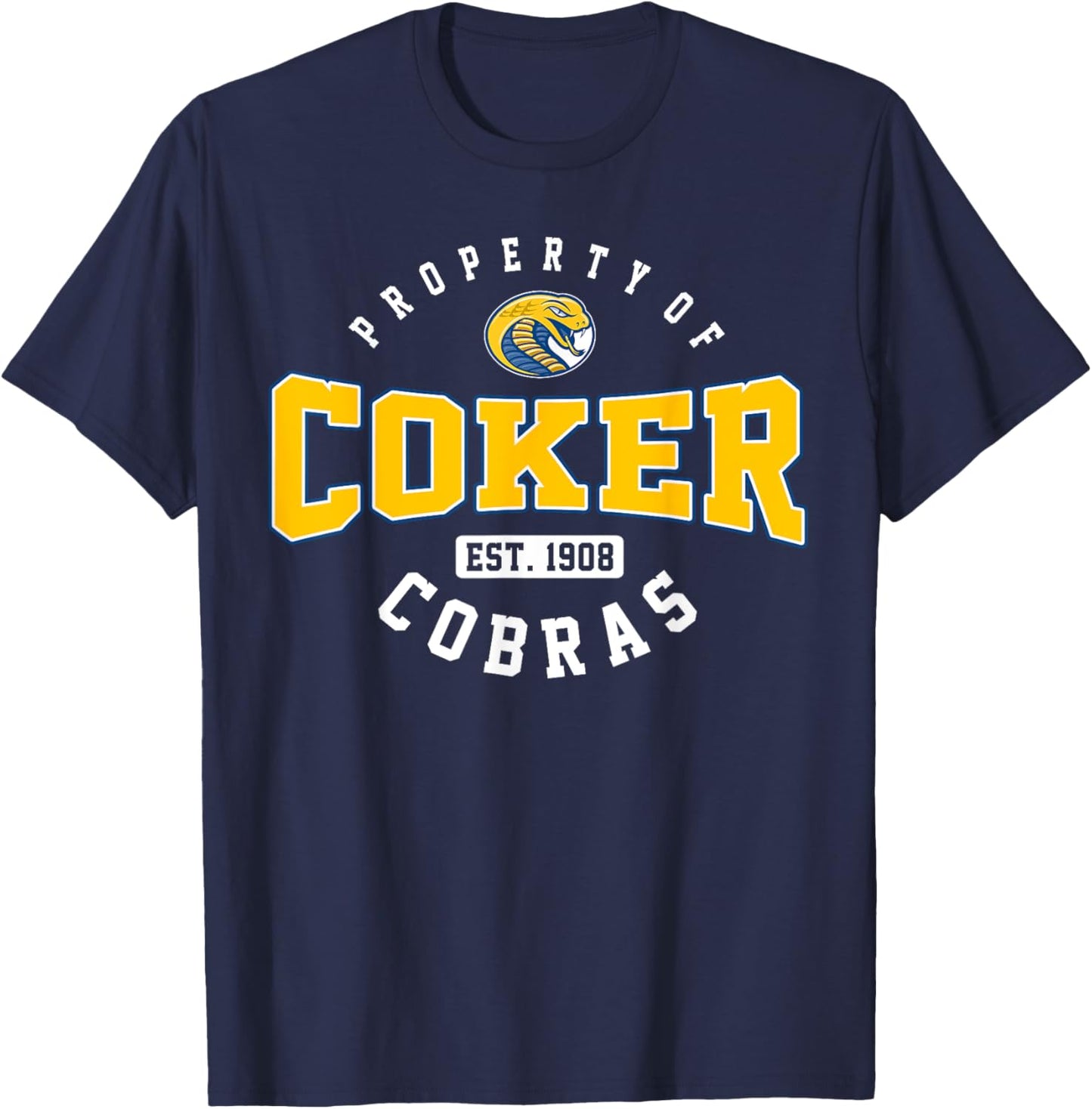 Property of Coker College University Cobras Vintage Design T-Shirt - T-Shirt | Navy