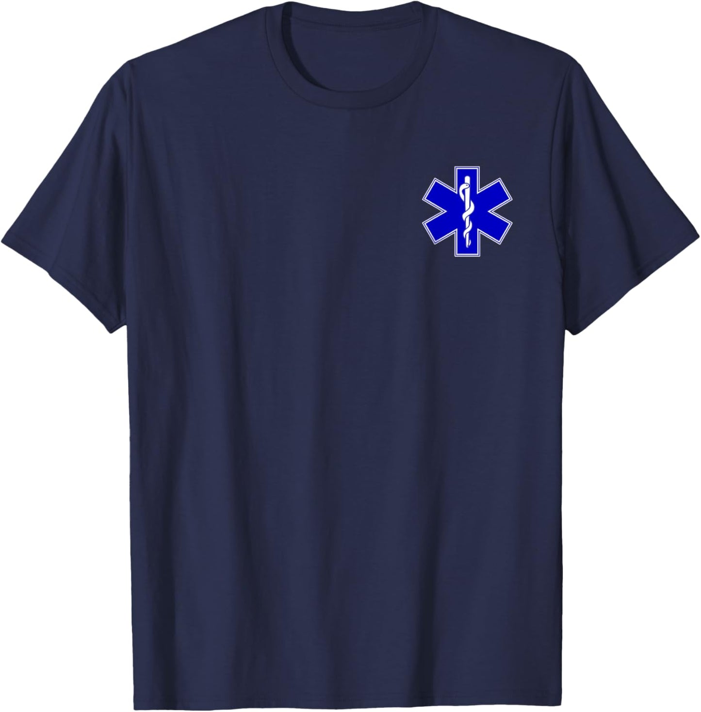 Star of Life Rod of Asclepius Emt Ems Paramedic Medic T-Shirt - T-Shirt | Navy