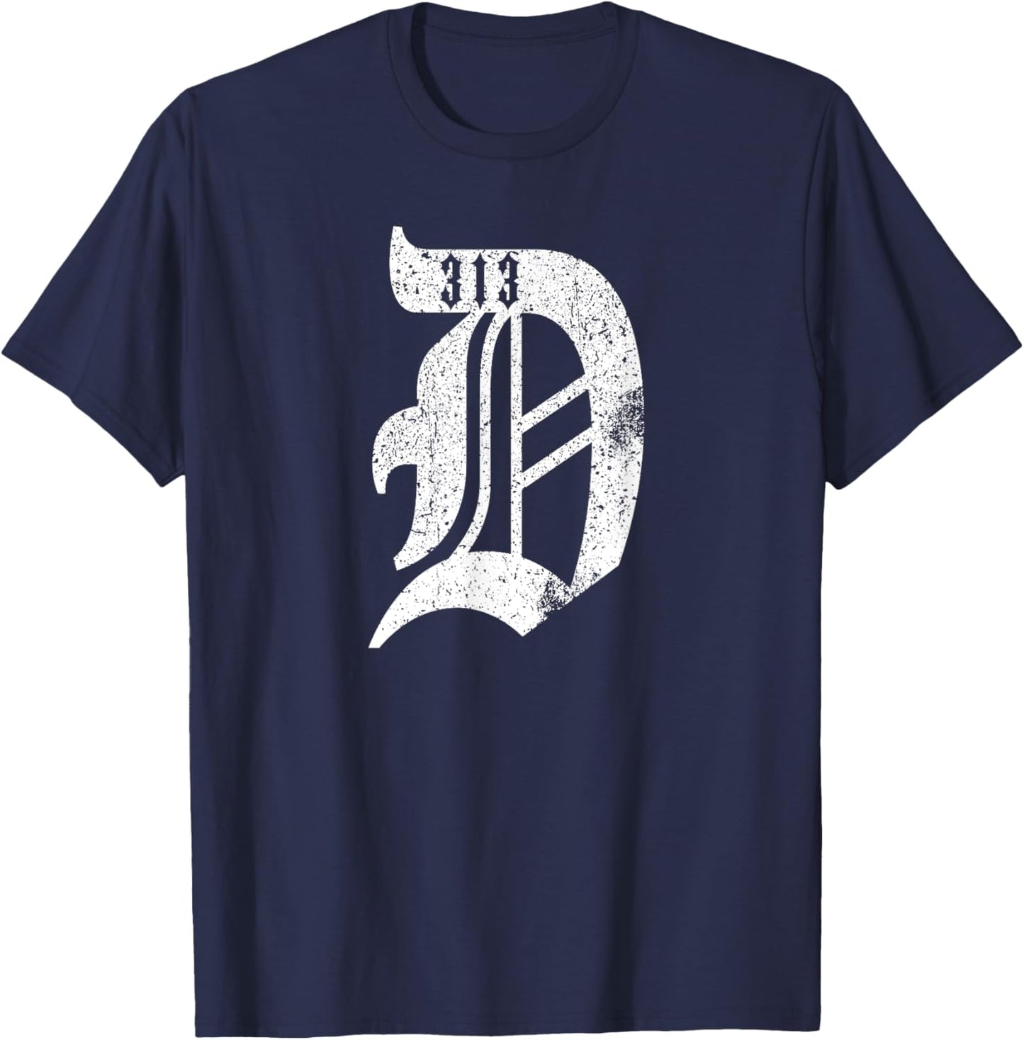 Detroit D Shirt | Detroit 313 Shirt | Detroit Michigan T-Shirt - T-Shirt | Navy