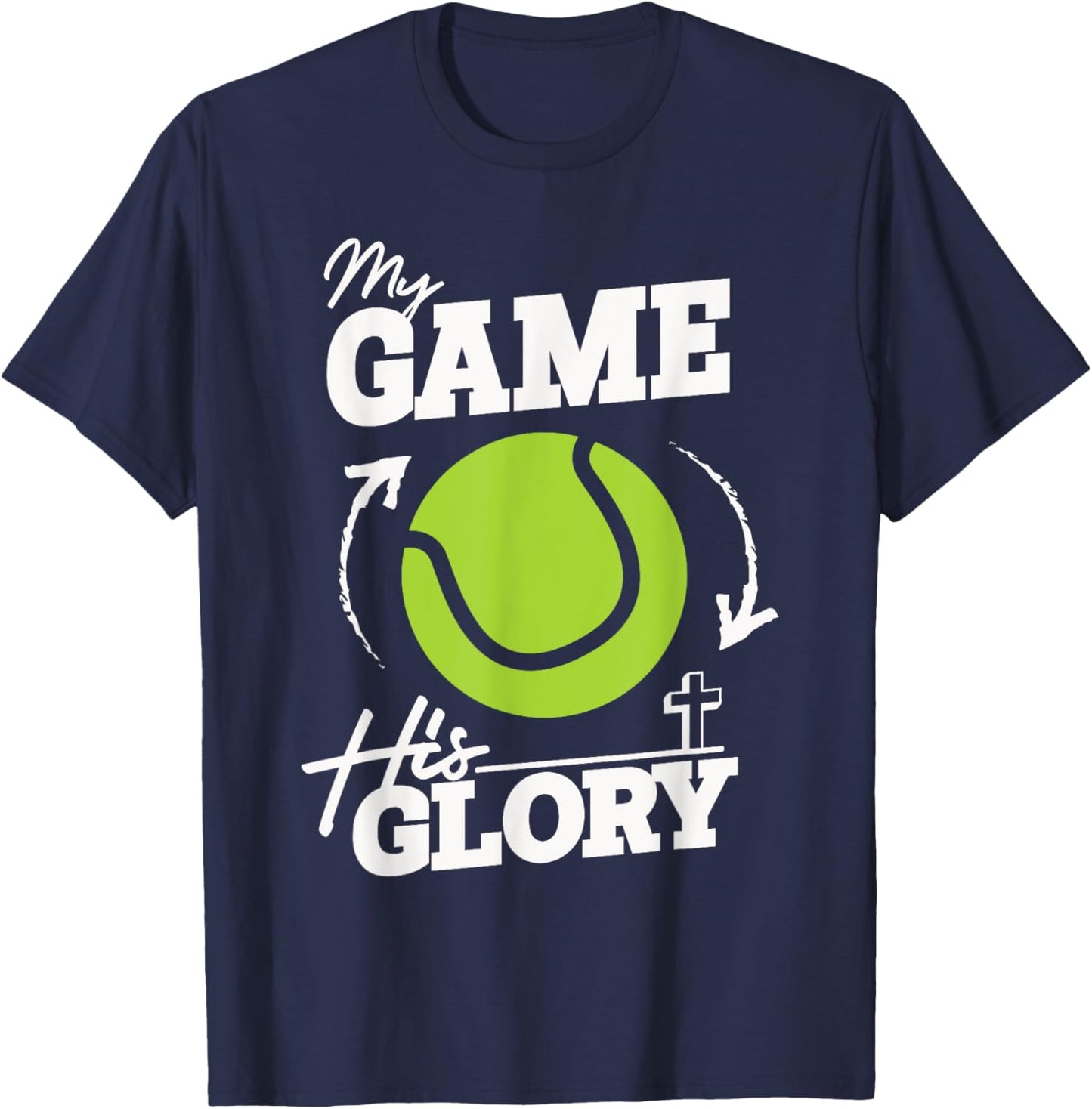 My Game His Glory - Teen Boy Christian Tennis T-Shirt - T-Shirt | Navy