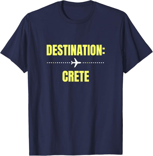 Destination Crete Travel Holiday Tourist T-Shirt - T-Shirt | Navy