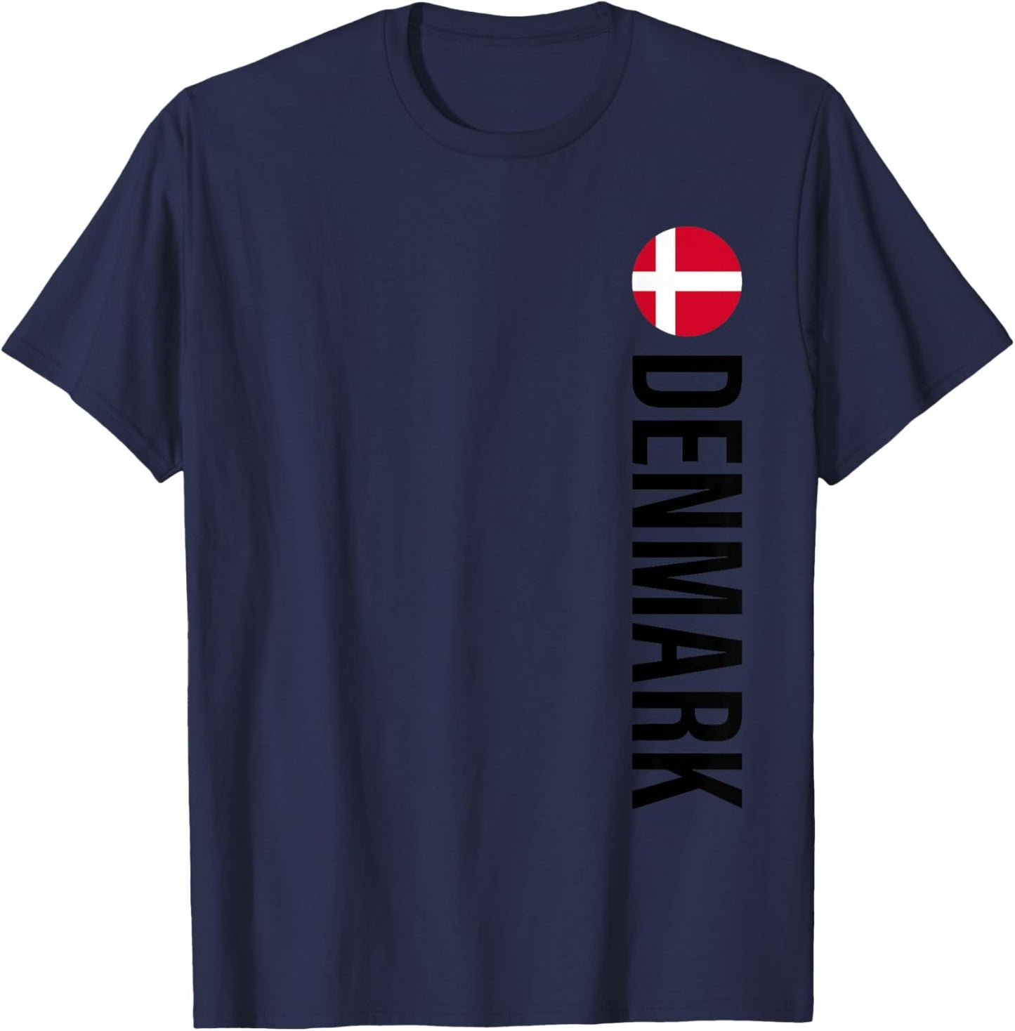 Denmark Flag Vertical T-Shirt - T-Shirt | Navy