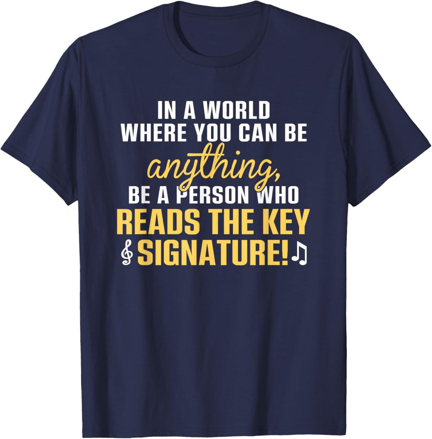Adult Music Theory , Black, Small, Short Sleeve T-Shirt - T-Shirt | Navy