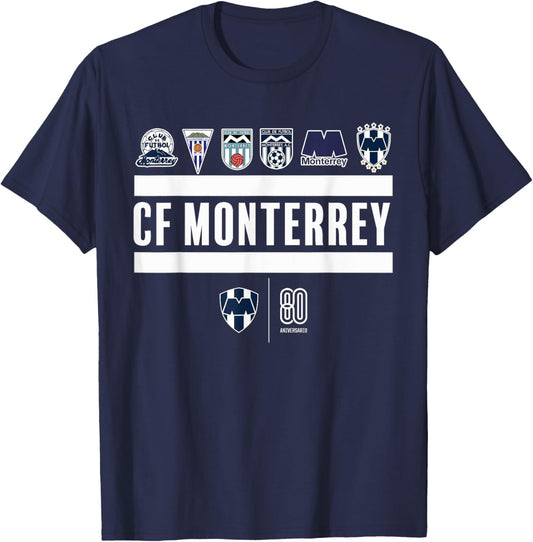 Rayados de Monterrey 80th Anniversary T-Shirt - T-Shirt | Navy