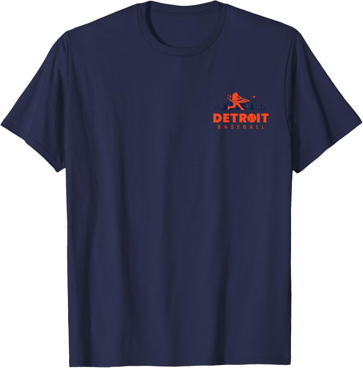 Detroit Baseball Vintage Minimalist Retro Baseball Lover T-Shirt - T-Shirt | Navy