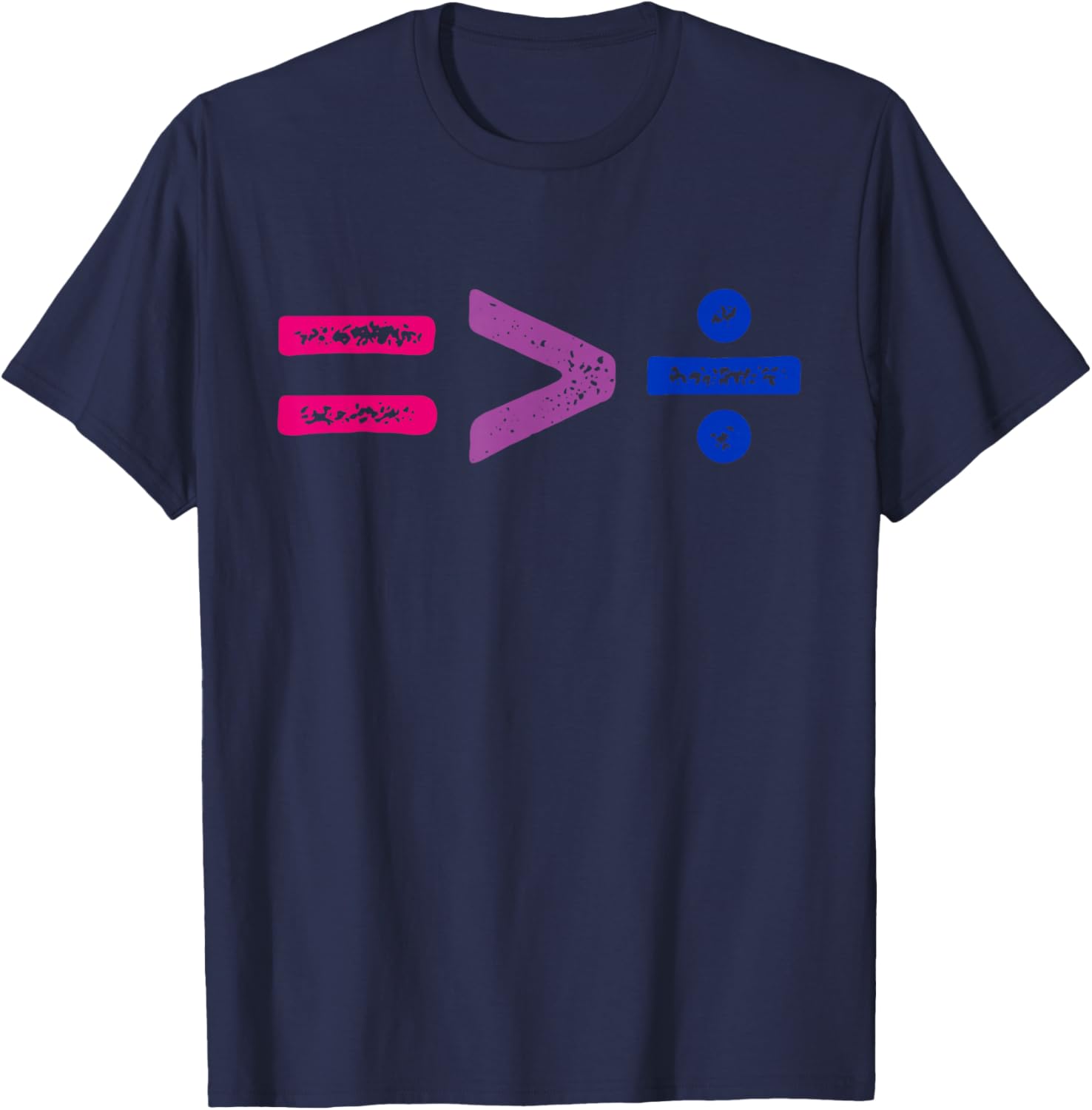 Equality Is Greater Than Division Simple Equation Bisexual T-Shirt - T-Shirt | Navy
