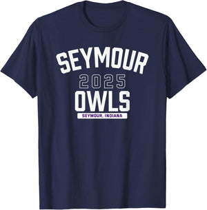 Seymour Owls Seymour, Indiana 2025 T-Shirt - T-Shirt | Navy