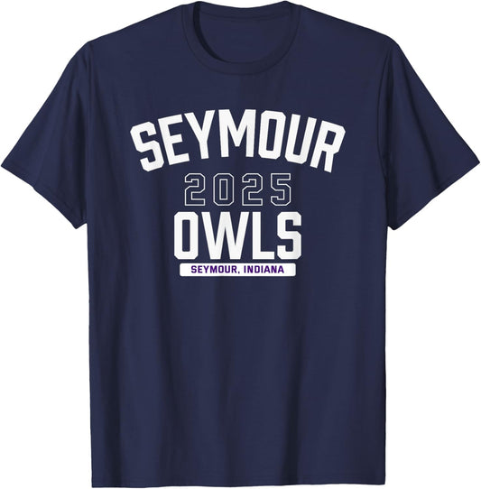 Seymour Owls Seymour, Indiana 2025 T-Shirt - T-Shirt | Navy