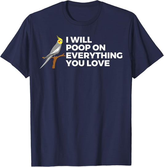 Cockatiel Art Women Cockatoo Bird Cockatiel Lover T-Shirt - T-Shirt | Navy