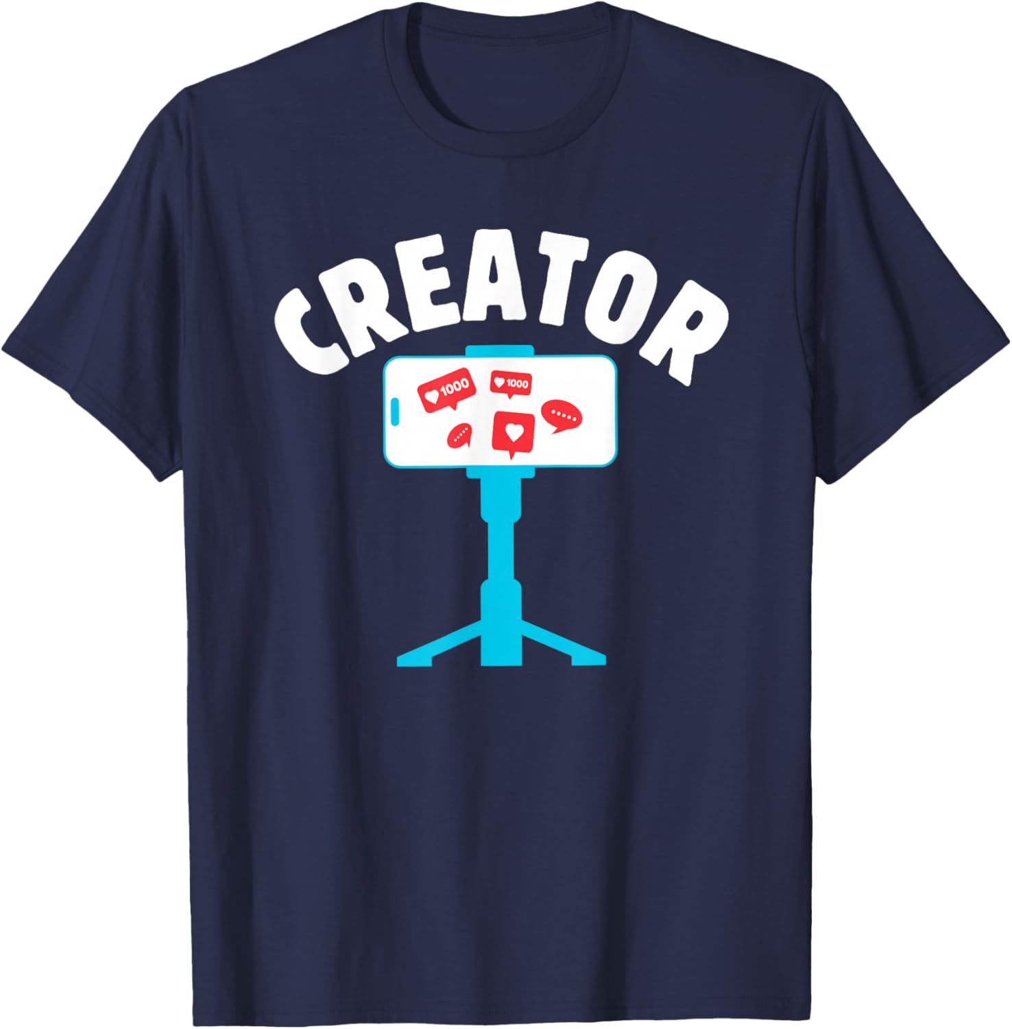 Content Creator blogger vlogger influencer Creator Podcast T-Shirt - T-Shirt | Navy