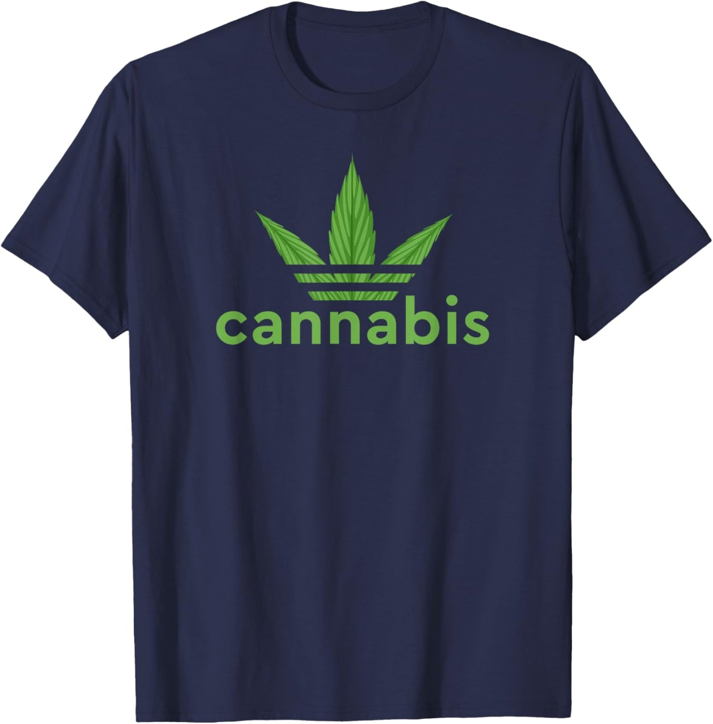 Cannabis Leaf Sport Design T-Shirt - T-Shirt | Navy