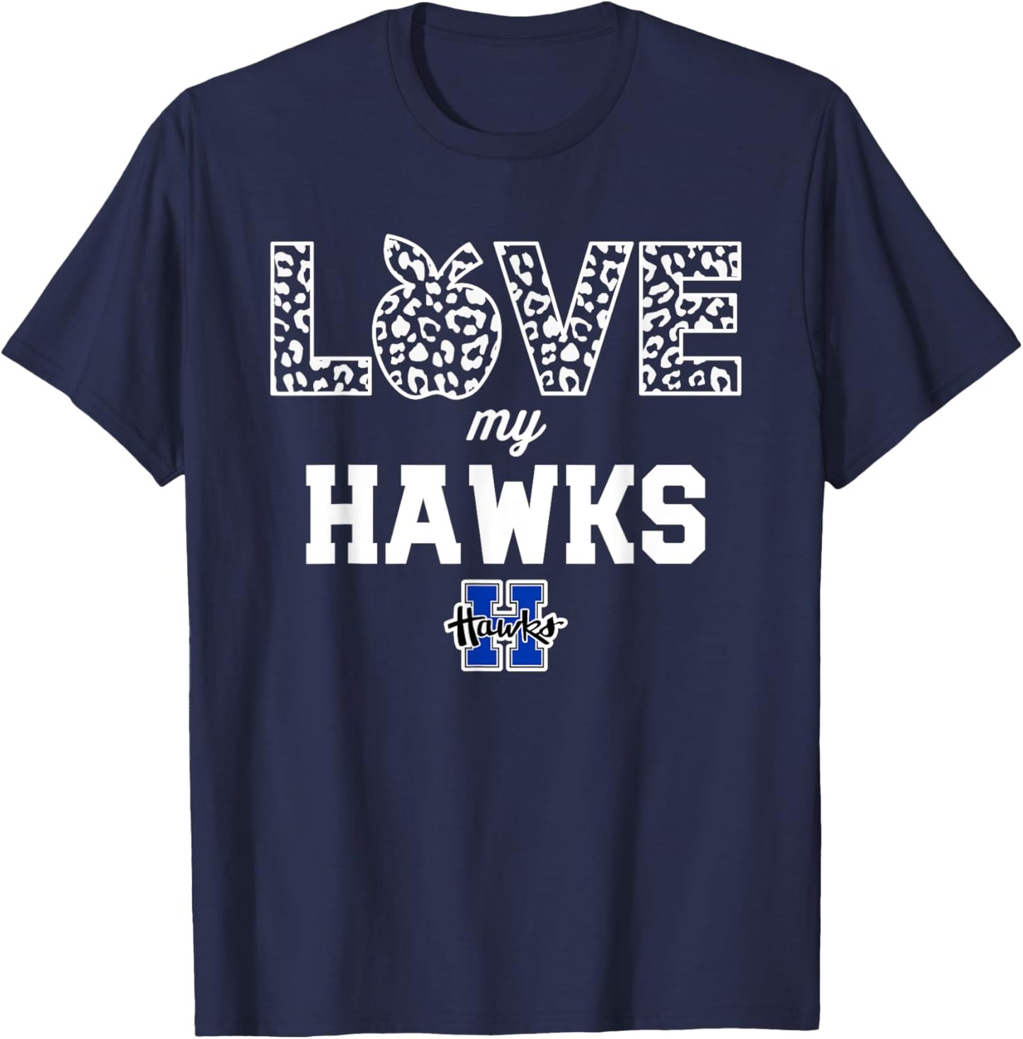 Hillsboro Hawks Logo Love My Team HS T-Shirt - T-Shirt | Navy