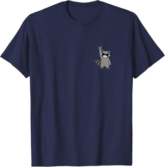 Raccoon Rock Music Band Concert Funny Raccoon T-Shirt - T-Shirt | Navy