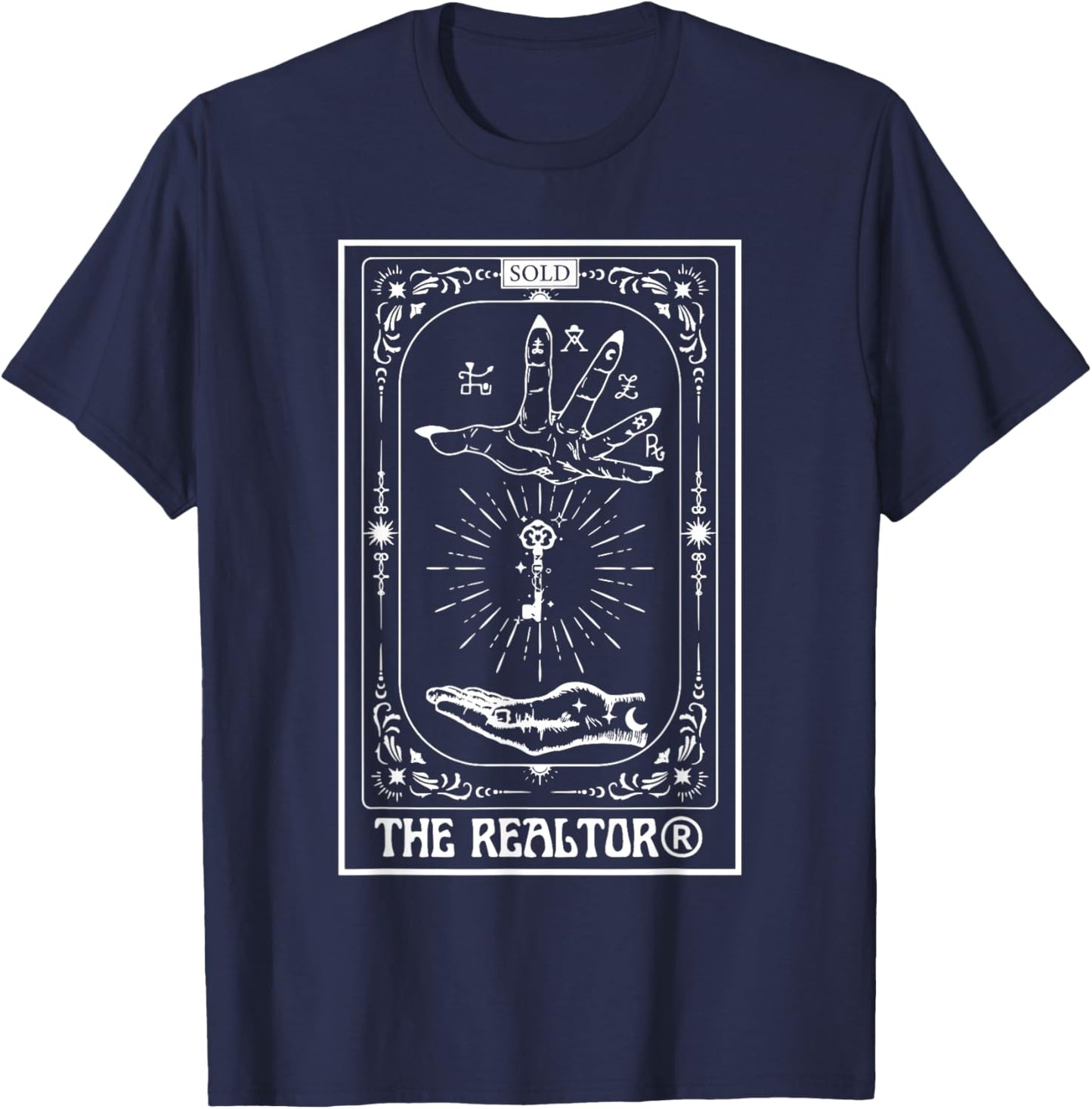 Retro Tarot Card Realtor Real Estate Agent House Broker T-Shirt - T-Shirt | Navy