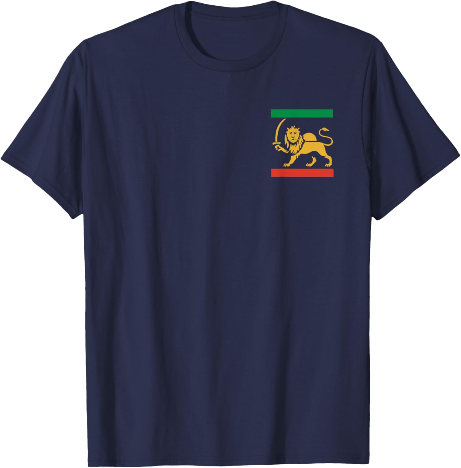 Iran Shir o Khorshid Lion & Sun Emblem Iranian Flag Symbol T-Shirt - T-Shirt | Navy