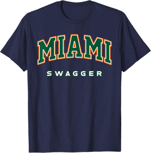 Miami Swagger The City's Unmatched Confidence T-Shirt - T-Shirt | Navy
