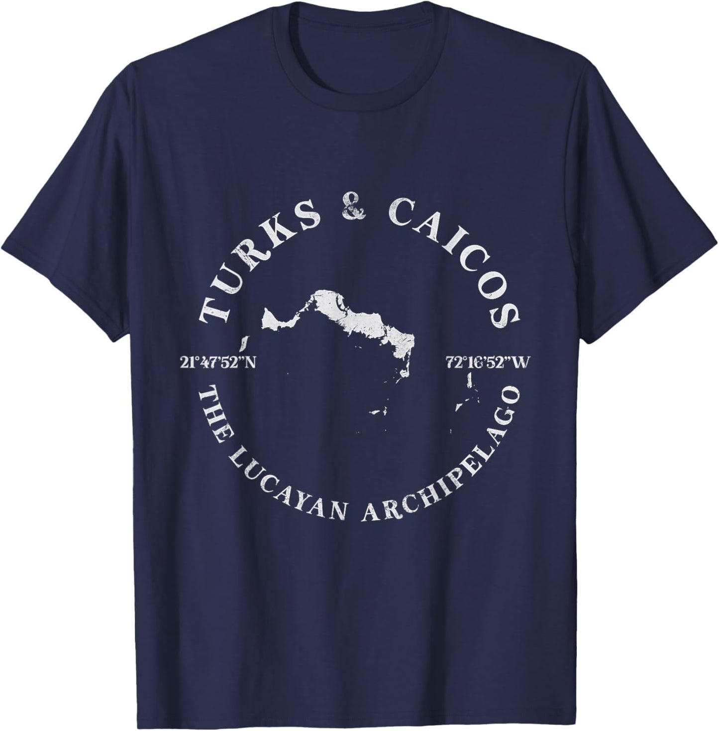 Turks & Caicos The Lucayan Archipelago Vacation Distressed T-Shirt - T-Shirt | Navy
