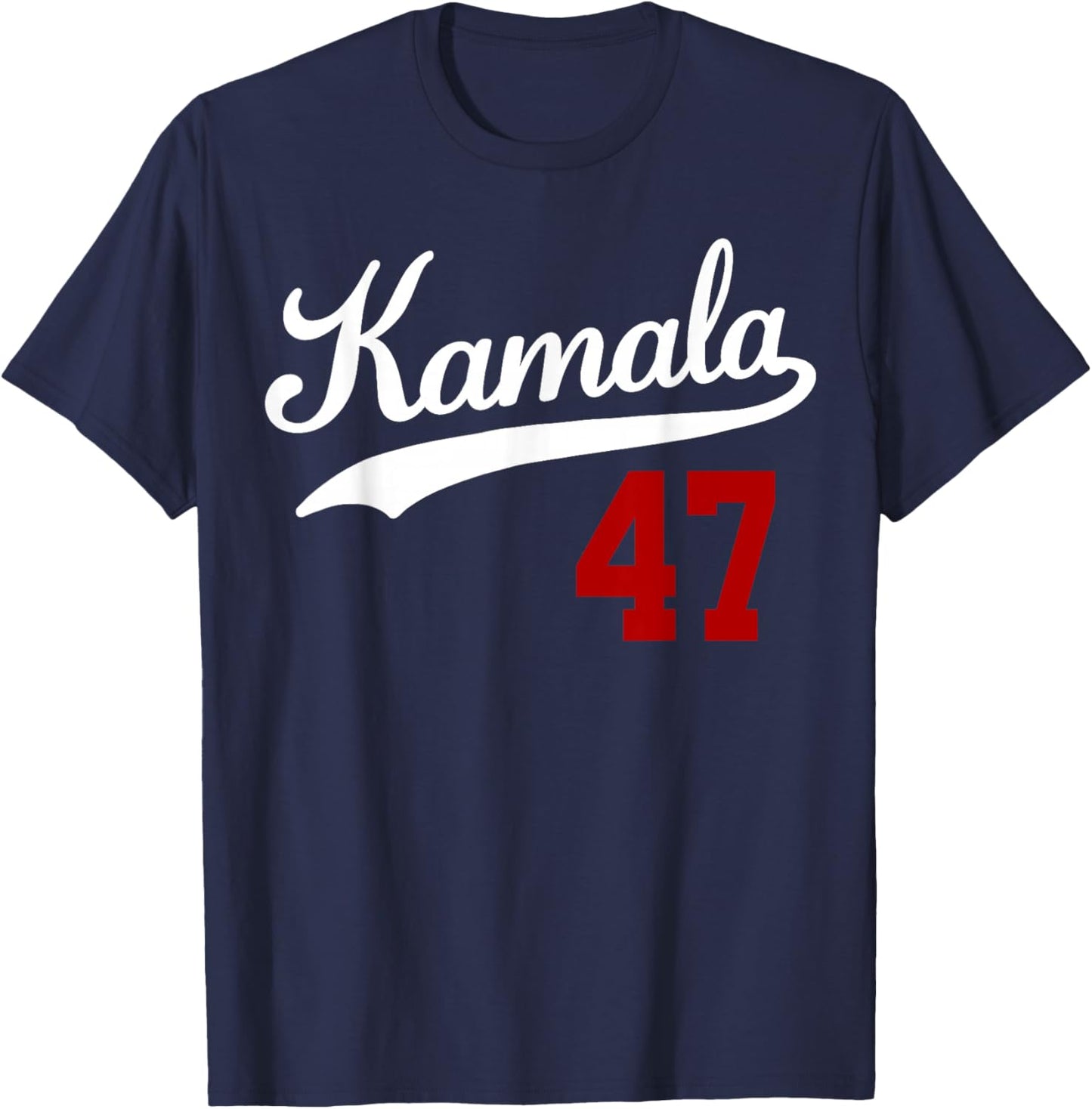 Vintage Madam President Harris 2024 KAMALA 47 Blue Jersey T-Shirt - T-Shirt | Navy