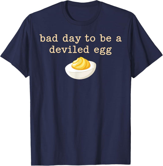Bad Day to Be A Deviled Egg Retro Thanksgiving Dinner Funny T-Shirt - T-Shirt | Navy