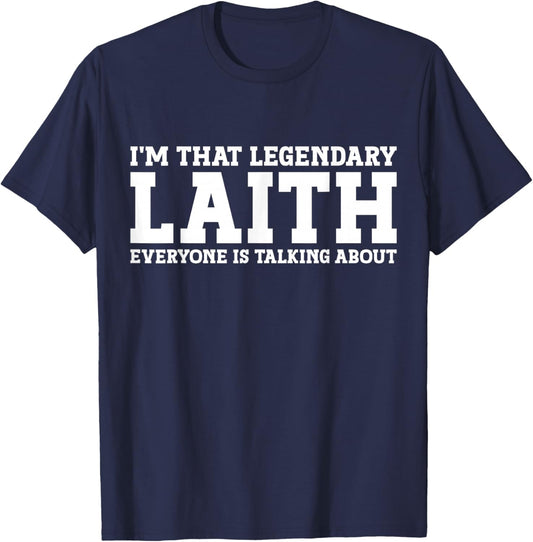 Laith Personal Name First Name Funny Laith T-Shirt - T-Shirt | Navy