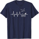 Amrum Nordsee Leuchtturm Möwe Herzschlag Reise Liebe T-Shirt - T-Shirt | Navy