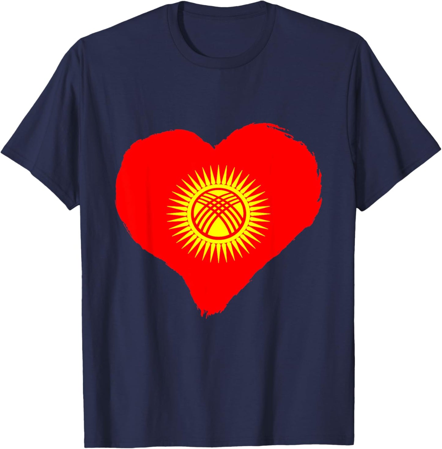 Kyrgyzstani Kyrgyz Republic Kyrgyz Heart Kyrgyzstan Flag T-Shirt - T-Shirt | Navy