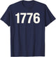 1776 Minimalist Vintage Number Design T-Shirt - T-Shirt | Navy