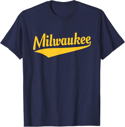 Milwaukee - Throwback Design - Classic T-Shirt - T-Shirt | Navy